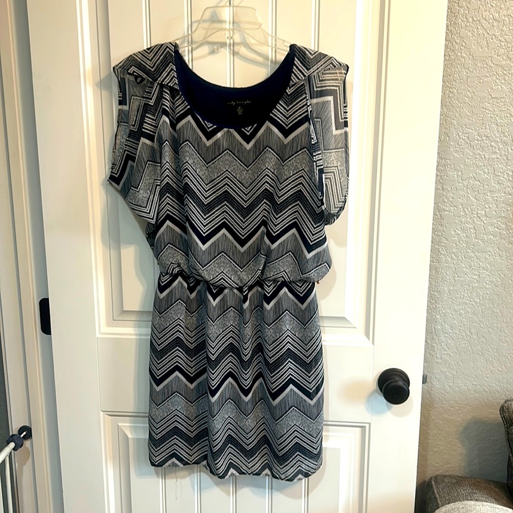 Navy and white dress